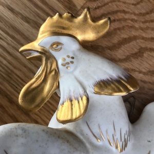 MCM Vintage Norcrest White Rooster With Gold